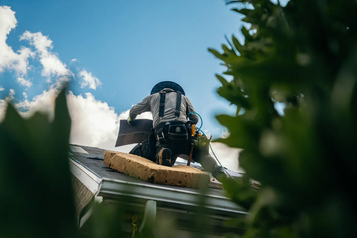 Tarping and dry-in on a Switz City commercial roof